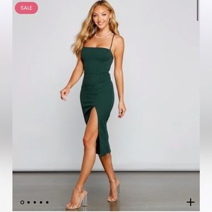 Windsor Henley Formal Lace-Up Midi Dress